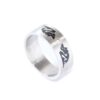 Edelstahlring mit Zirkonia und Drachen Motiv