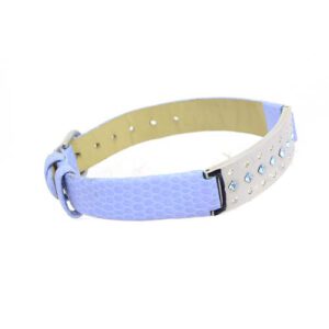 Blaues Armband mit Edelstahlclip, blauen und weißen Zirkonia
