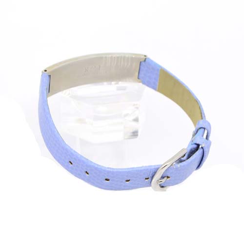 Blaues Armband mit Edelstahlclip, blauen und weißen Zirkonia