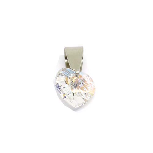 Herz Kristall Anhänger Crystal Shimmer mit Edelstahlkette 42 - 48 cm