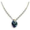 Herz Kristall Anhänger Crystal Bermuda Blue mit Edelstahlkette 42 - 46 cm