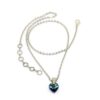 Herz Kristall Anhänger Crystal Bermuda Blue mit Edelstahlkette 45 - 50 cm