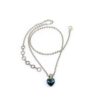 Herz Kristall Anhänger Crystal Bermuda Blue mit Edelstahlkette 45 - 50 cm