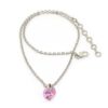 Herz Kristall Anhänger Crystal Light Rose AB mit Edelstahlkette 36 - 40 cm