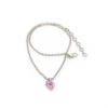 Herz Kristall Anhänger Crystal Light Rose AB mit Edelstahlkette 36 - 40 cm