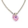 Herz Kristall Anhänger Crystal Light Rose AB mit Edelstahlkette 36 - 40 cm